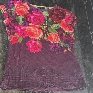 Ted Baker Purple Floral Short Sleeve Top